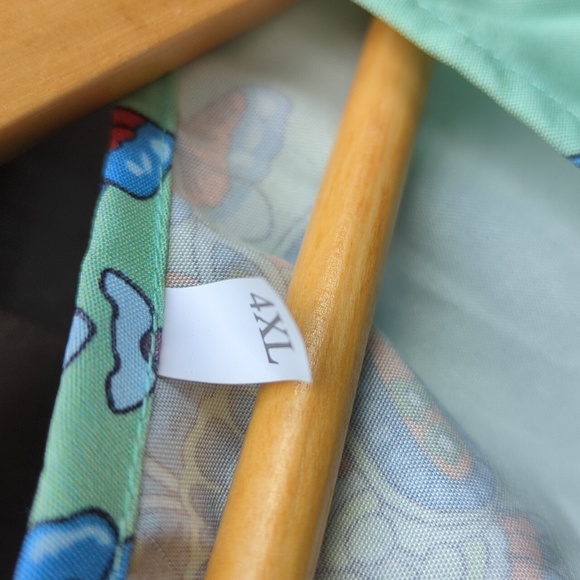 Floral V-Neck Maxi Dress - Blue and Green Front Slit - Size 4X BNWOT - Picture 5 of 6